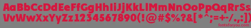 PlakatcmplExtrabold-fontti – punaiset fontit harmaalla taustalla