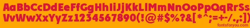 PlakatcmplExtrabold Font – Red Fonts on Orange Background