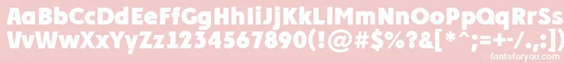 PlakatcmplExtrabold-Schriftart – Weiße Schriften auf rosa Hintergrund