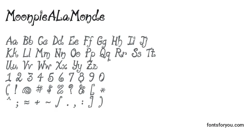 MoonpieALaMonde-fontti – aakkoset, numerot, erikoismerkit