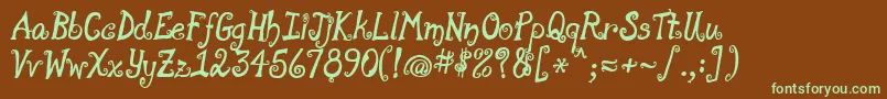 MoonpieALaMonde Font – Green Fonts on Brown Background