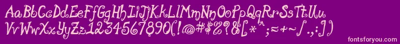 MoonpieALaMonde Font – Pink Fonts on Purple Background