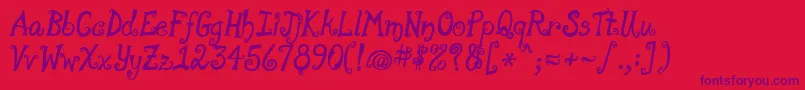MoonpieALaMonde-fontti – violetit fontit punaisella taustalla