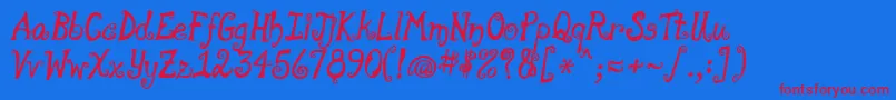 MoonpieALaMonde Font – Red Fonts on Blue Background