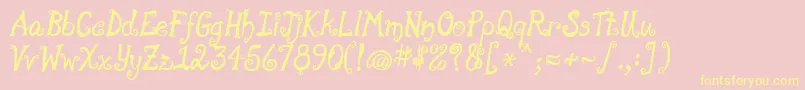 MoonpieALaMonde-Schriftart – Gelbe Schriften auf rosa Hintergrund