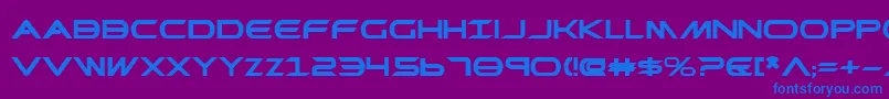 Fonte PrometheanBoldExpanded – fontes azuis em um fundo violeta
