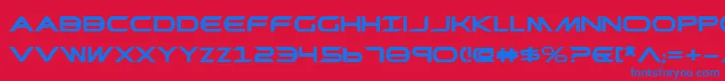 Czcionka PrometheanBoldExpanded – niebieskie czcionki na czerwonym tle