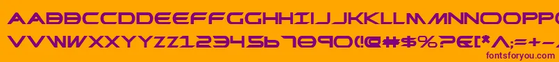 PrometheanBoldExpanded-Schriftart – Violette Schriften auf orangefarbenem Hintergrund