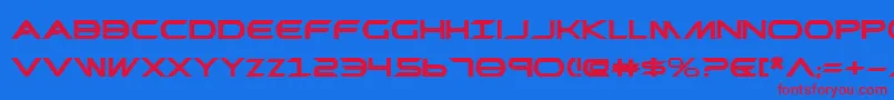 フォントPrometheanBoldExpanded – 赤い文字の青い背景