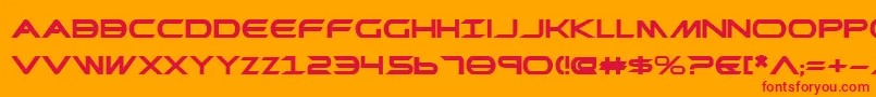 PrometheanBoldExpanded-Schriftart – Rote Schriften auf orangefarbenem Hintergrund