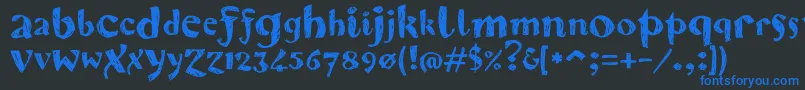 Karvwood Font – Blue Fonts on Black Background