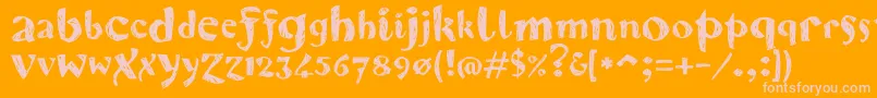 Karvwood Font – Pink Fonts on Orange Background