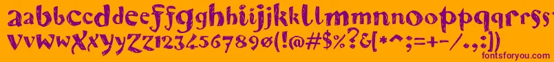 Karvwood Font – Purple Fonts on Orange Background