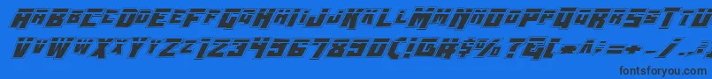 WhiskeyBravoVictorLaspro Font – Black Fonts on Blue Background