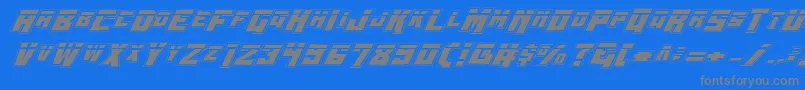 WhiskeyBravoVictorLaspro Font – Gray Fonts on Blue Background