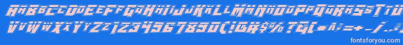 WhiskeyBravoVictorLaspro Font – Pink Fonts on Blue Background