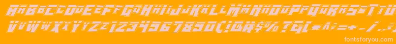 WhiskeyBravoVictorLaspro Font – Pink Fonts on Orange Background