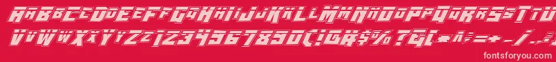WhiskeyBravoVictorLaspro Font – Pink Fonts on Red Background