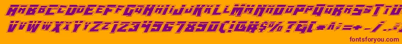 WhiskeyBravoVictorLaspro Font – Purple Fonts on Orange Background