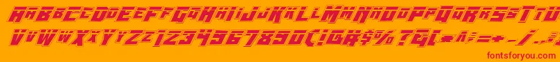 WhiskeyBravoVictorLaspro Font – Red Fonts on Orange Background