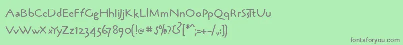 Czcionka BrushpenmkMedium – szare czcionki na zielonym tle
