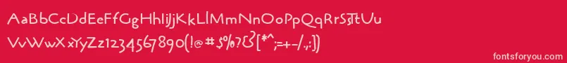 Czcionka BrushpenmkMedium – różowe czcionki na czerwonym tle