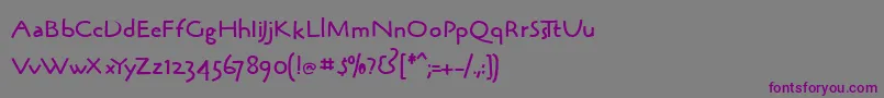 Шрифт BrushpenmkMedium – фиолетовые шрифты на сером фоне