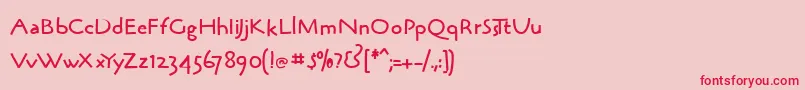 BrushpenmkMedium Font – Red Fonts on Pink Background