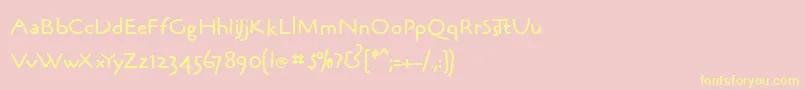 BrushpenmkMedium Font – Yellow Fonts on Pink Background