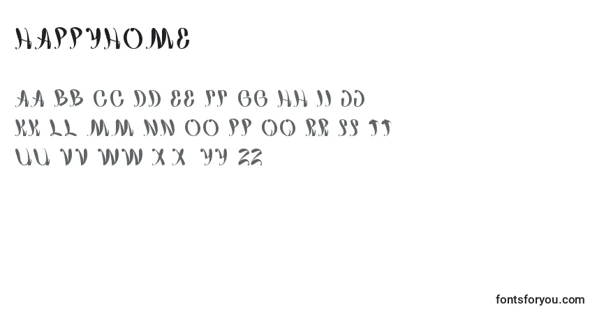 Fuente HappyHome - alfabeto, números, caracteres especiales