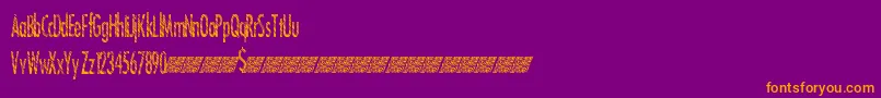 Discotrap-Schriftart – Orangefarbene Schriften auf violettem Hintergrund
