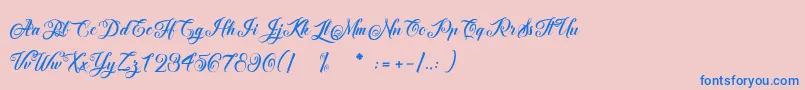 AfterschoolFestival Font – Blue Fonts on Pink Background