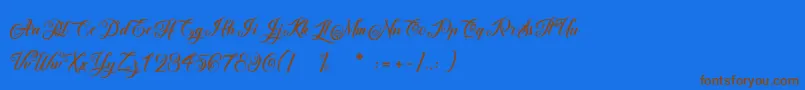 AfterschoolFestival Font – Brown Fonts on Blue Background