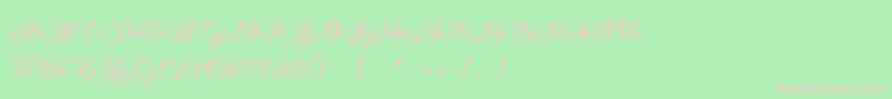 AfterschoolFestival-fontti – vaaleanpunaiset fontit vihreällä taustalla