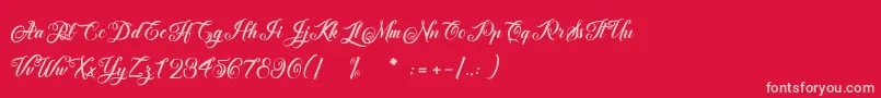 AfterschoolFestival-Schriftart – Rosa Schriften auf rotem Hintergrund