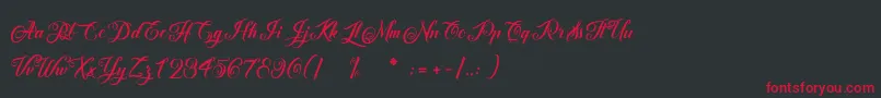 AfterschoolFestival Font – Red Fonts on Black Background