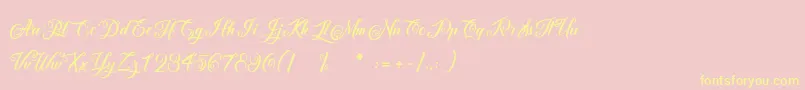 AfterschoolFestival Font – Yellow Fonts on Pink Background