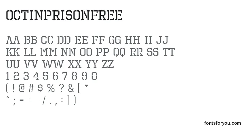 Schriftart OctinPrisonFree – Alphabet, Zahlen, spezielle Symbole