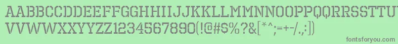 フォントOctinPrisonFree – 緑の背景に灰色の文字