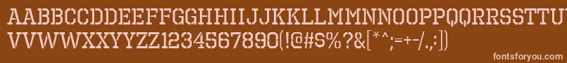 Czcionka OctinPrisonFree – różowe czcionki na brązowym tle