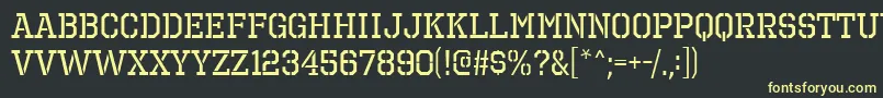 フォントOctinPrisonFree – 黒い背景に黄色の文字
