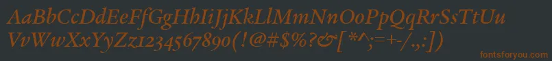 LegacySerifMdOsItcTtMedit Font – Brown Fonts on Black Background