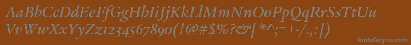 Saiba mais sobre a fonte LegacySerifMdOsItcTtMedit Fonte LegacySerifMdOsItcTtMedit – fontes cinzas em um fundo marrom