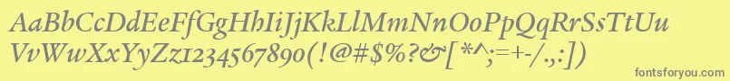 LegacySerifMdOsItcTtMedit Font – Gray Fonts on Yellow Background