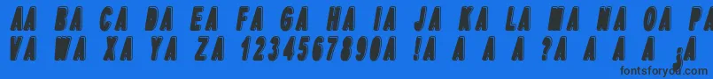 DpopperItalic Font – Black Fonts on Blue Background