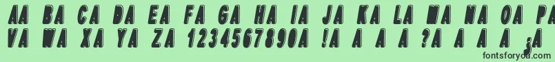 DpopperItalic Font – Black Fonts on Green Background