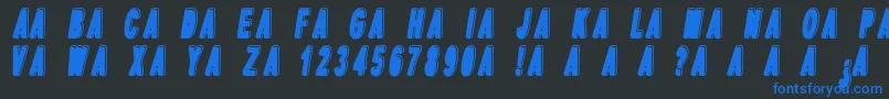 DpopperItalic Font – Blue Fonts on Black Background