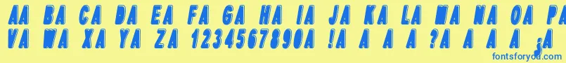 DpopperItalic Font – Blue Fonts on Yellow Background