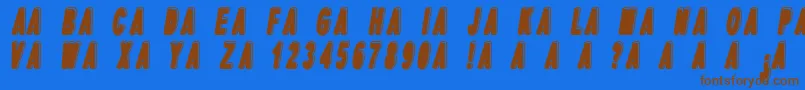 DpopperItalic Font – Brown Fonts on Blue Background
