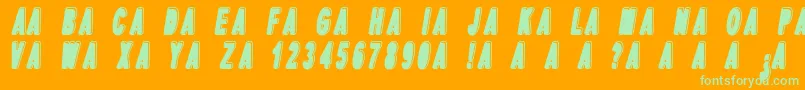 DpopperItalic Font – Green Fonts on Orange Background